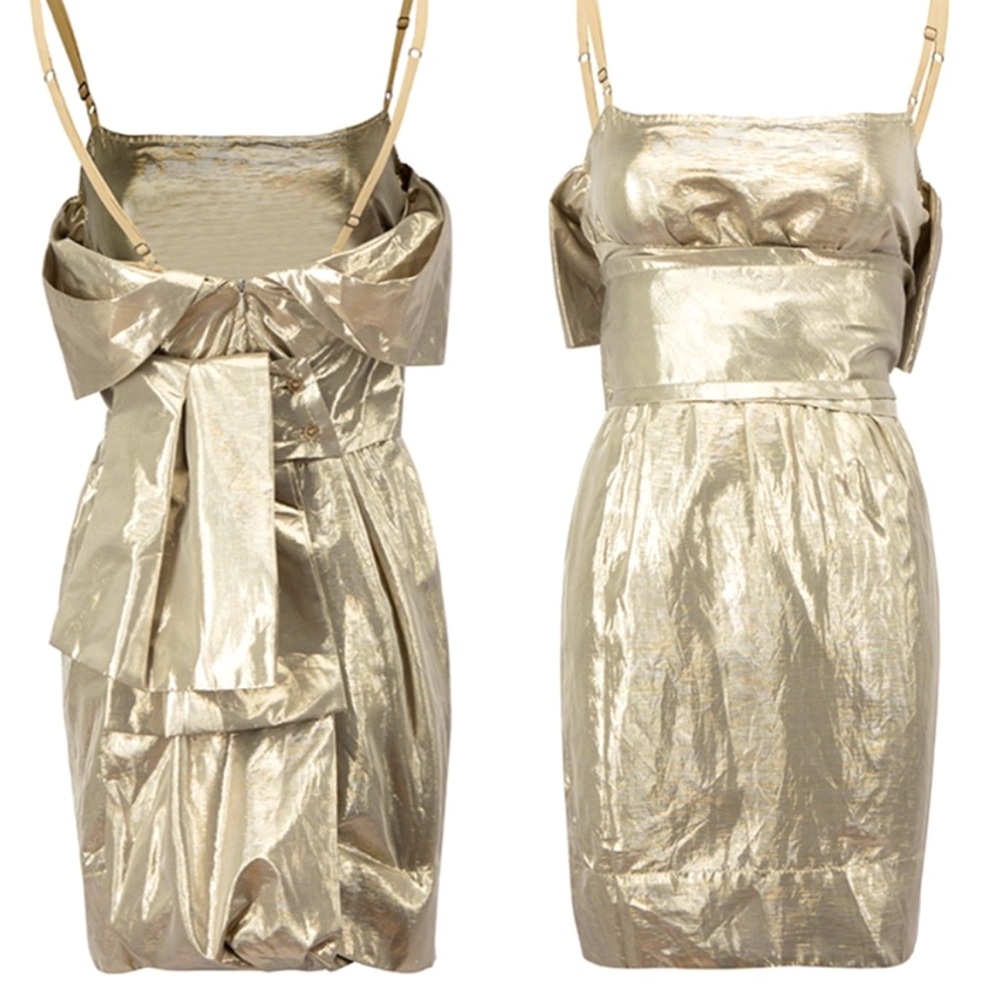 STELLA MCCARTNEY CHAMPAGNE SILVER Gold MINI DRESS Stunning “Party Ready” Dress